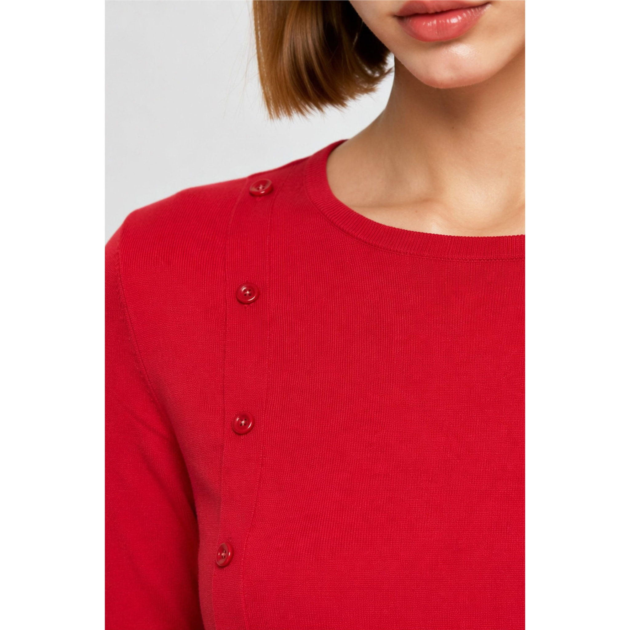 Kocca - Maglia da donna a maniche lunghe con bottoni asimmetrici Donna