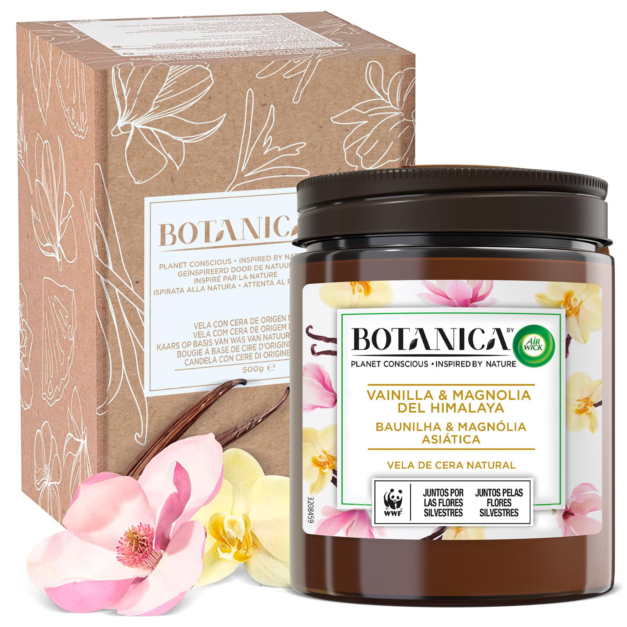 BOTANICA BY AIRWICK VELA AROMÁTICA VAINILLA Y MAGNOLIA DEL HIMALAYA 500G