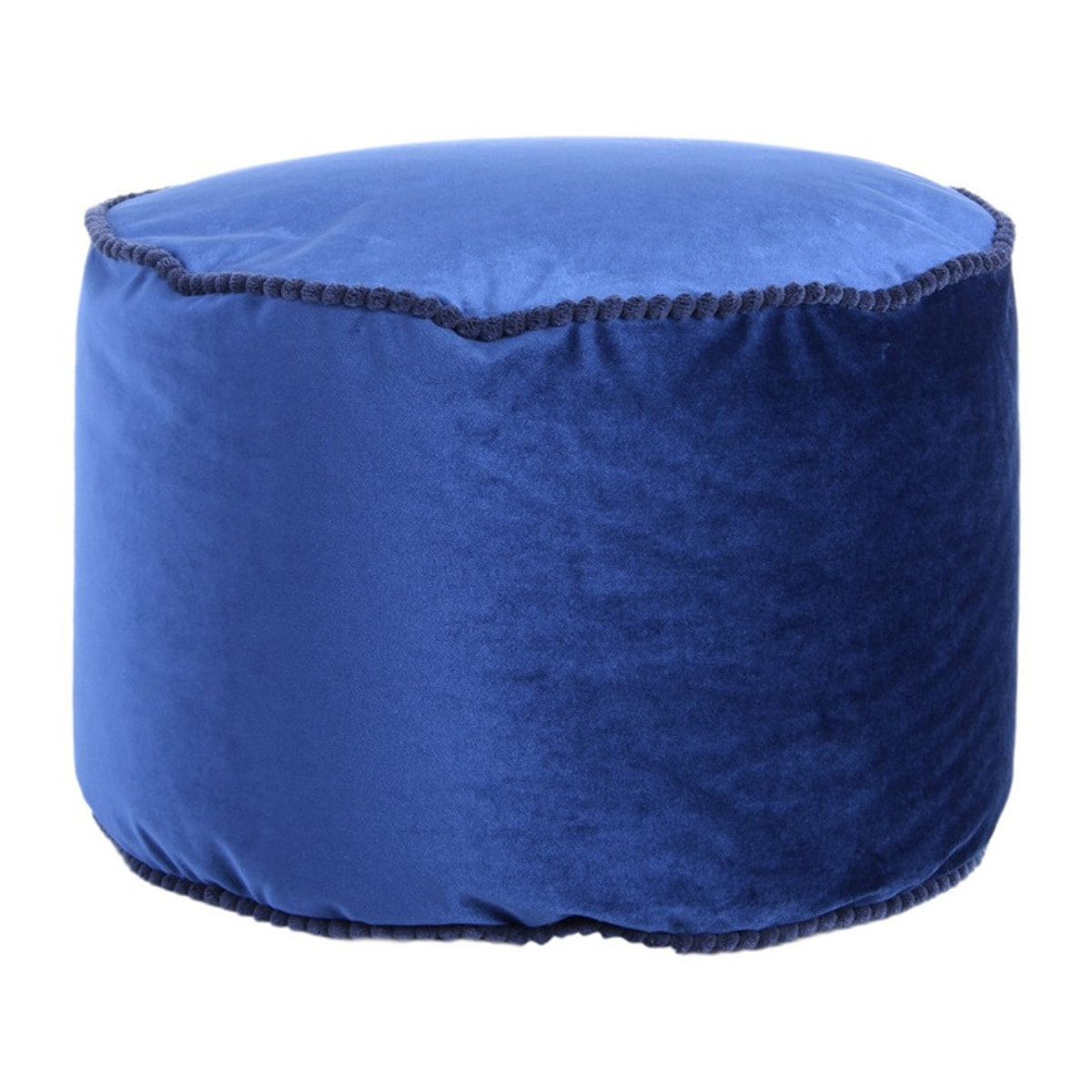 Pouf Rotondo Taj Mahal in Velluto Blu