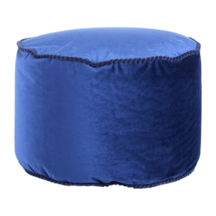 Pouf Rotondo Taj Mahal in Velluto Blu