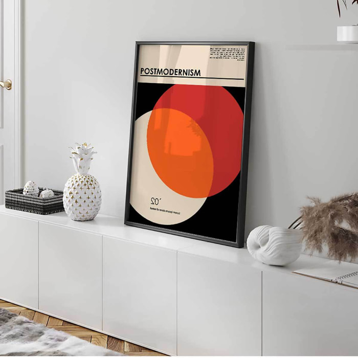 Affiche encadrée géométrique cercles modernes colorés Affiche + cadre en métal - Noir