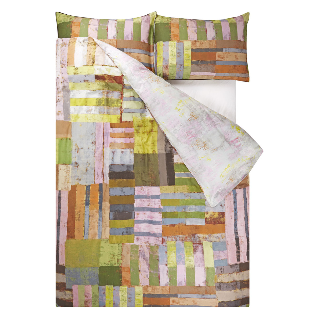 Housse de couette imprimée en satin de coton, ACHARA, Multicolore