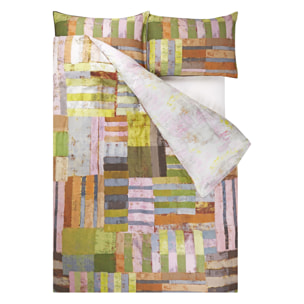 Housse de couette imprimée en satin de coton, ACHARA, Multicolore