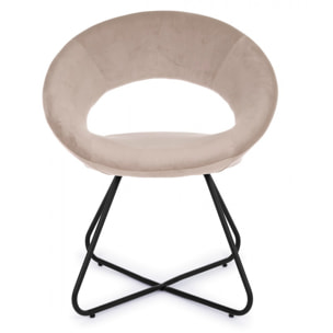 Poltroncina VANITY NERO velluto tortora