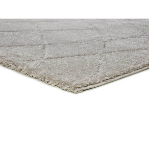 MOLIER Alfombra shaggy con formas abstractas en plata, varias medidas disponibles.