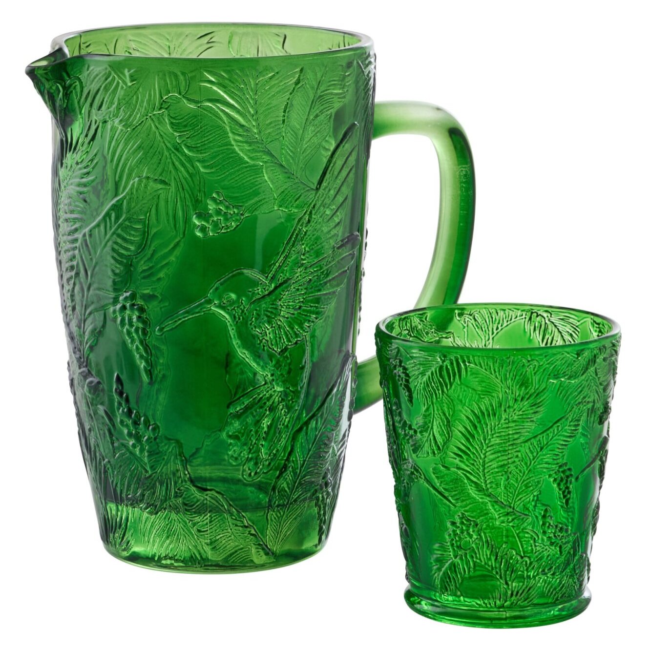J-Line Carafe Oiseaux - verre - vert