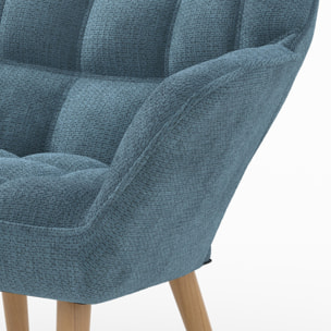 Fauteuil Simba en tissu bleu