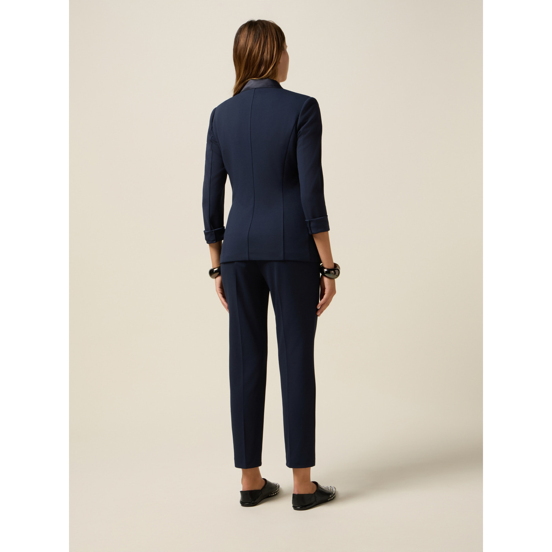 Oltre - Blazer cruzado con botones forrados - Azul