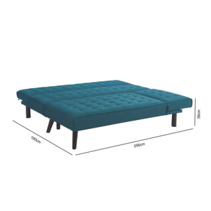 Canapé d'angle réversible convertible 4 places en tissu bleu canard BOISE