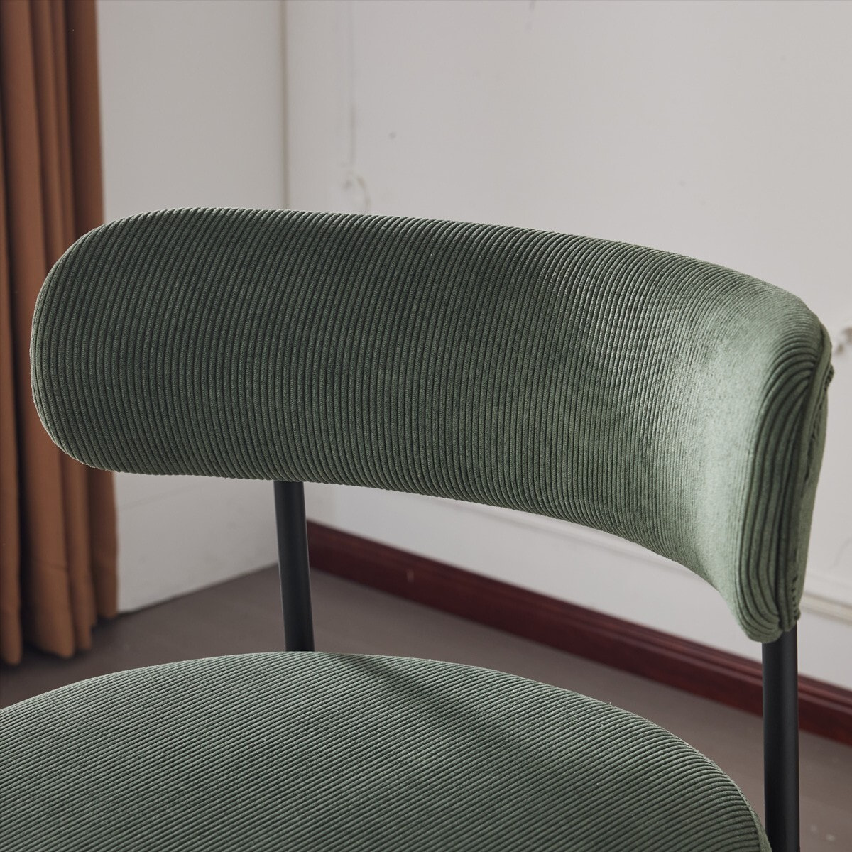 Lot de 2 tabourets de bar en velours côtelé - EVORA