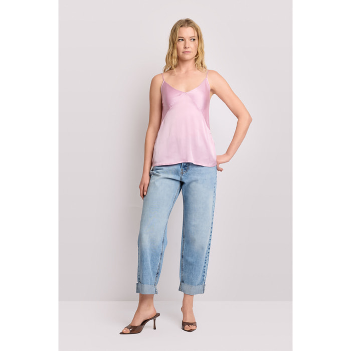 Kocca - Top viscosa con spalline sottili Donna, Tinta unita, Scollo a cuore