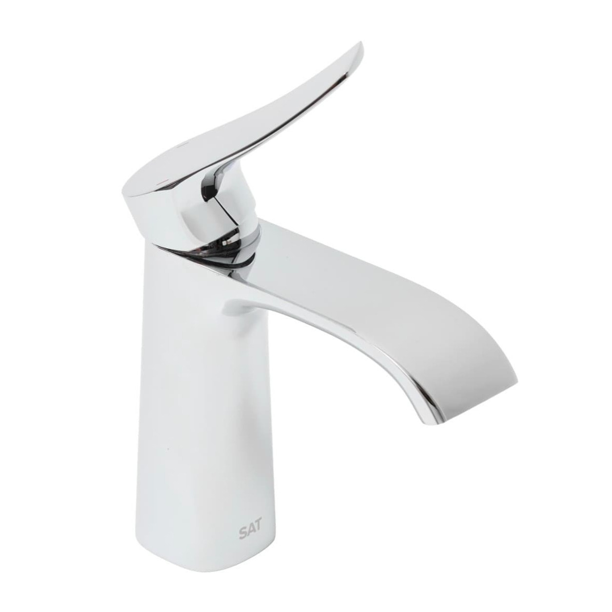 Infinitio mitigeur de lavabo avec bec cascade, sans vidage, chrome SATBSINF271 avec une garantie de 5 ans