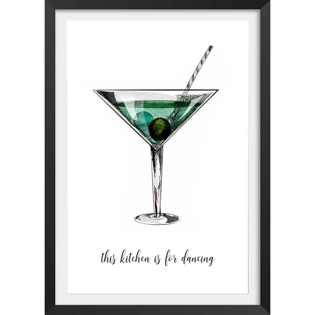 Poster is for dancing Affiche + cadre en bois - Noir