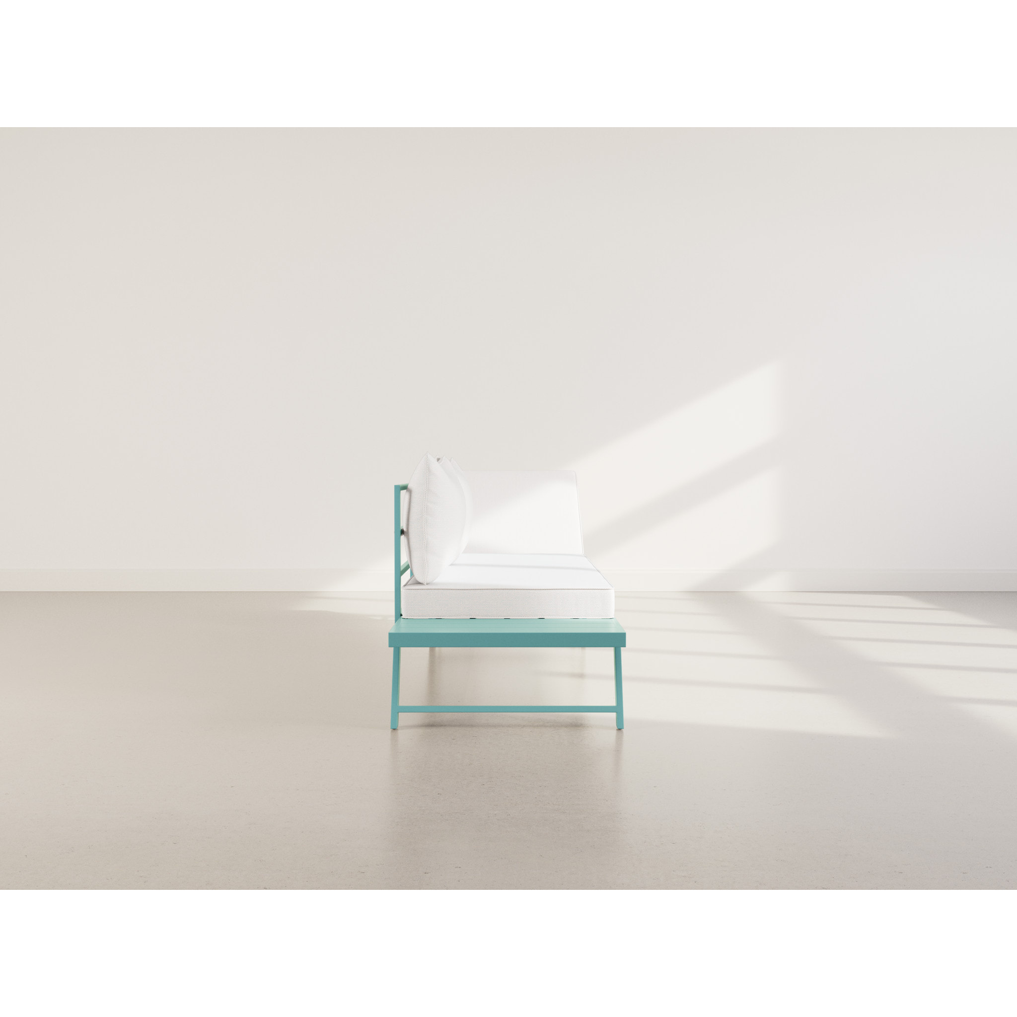 Isadora - salon de jardin 3 places - modulable - vert avec coussins beiges - Vert / Beige