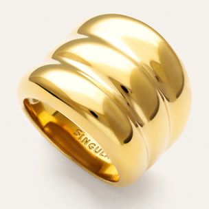 Anillo Dune Acero Baño Oro