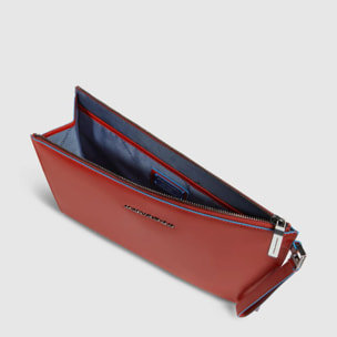 Piquadro Pochette porta iPad® in pelle con polsiera rimovibile e tasca per AirPods®