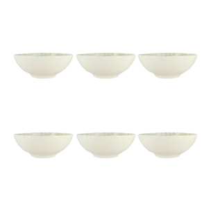 Lot de 6 coupelles en porcelaine verte 14cm NATURA