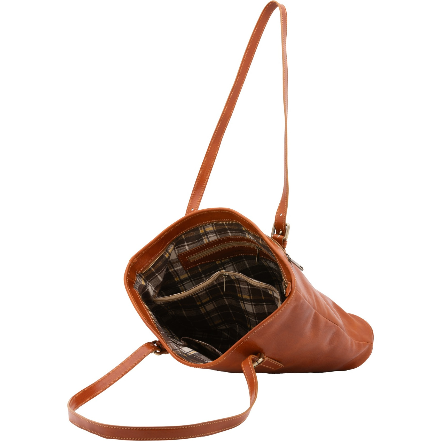 Borsa a spalla da donna - Modello False - 100% vera pelle - 31.0 x 41.0 x 10.0 cm