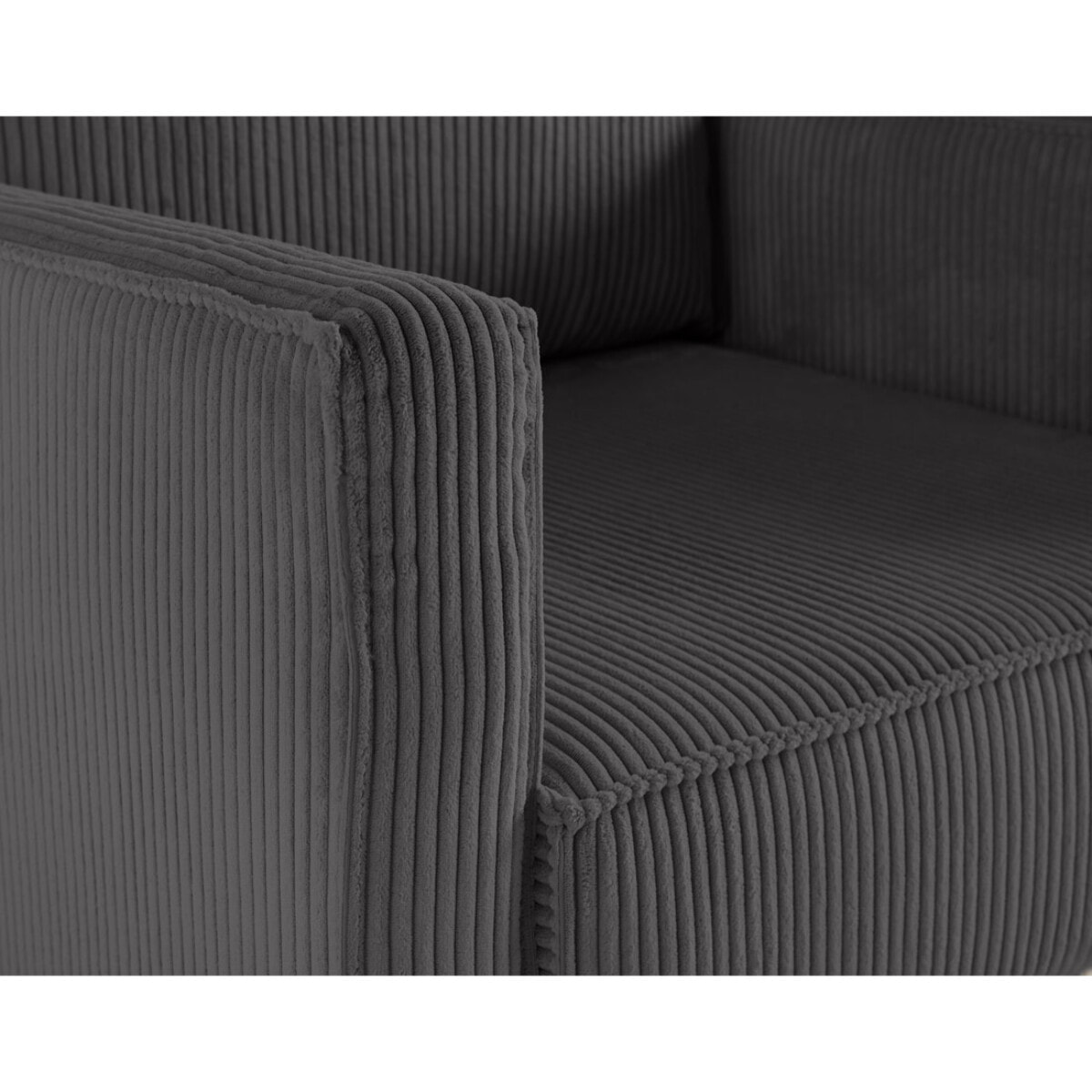 Charlie - fauteuil - pieds hauts - en velours côtelé - Gris foncé