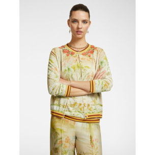 Elena Mirò - Cardigan stampato e ricamato - Beige