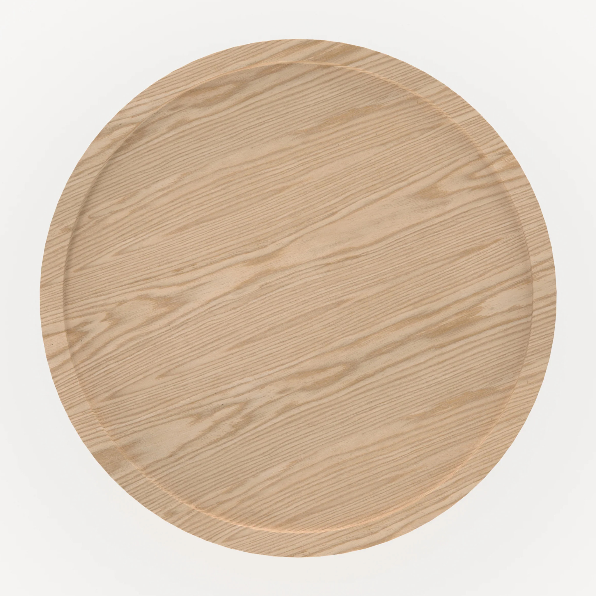 Table d'appoint en placage chène blanc, D40 cm - Côme