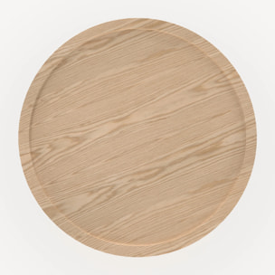 Table d'appoint en placage chène blanc, D40 cm - Côme