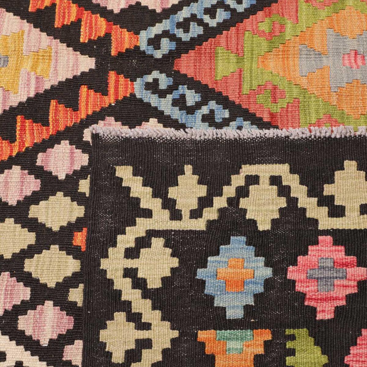 Tapis kilim au motif ethnique, tissé plat artisanal, UTUNOPI