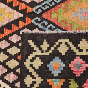 Tapis kilim au motif ethnique, tissé plat artisanal, UTUNOPI
