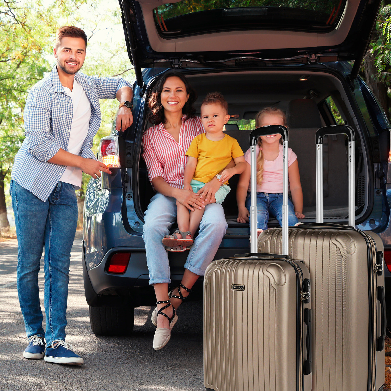 Maleta Itaca Sevron Set 2 Unidades Champagne