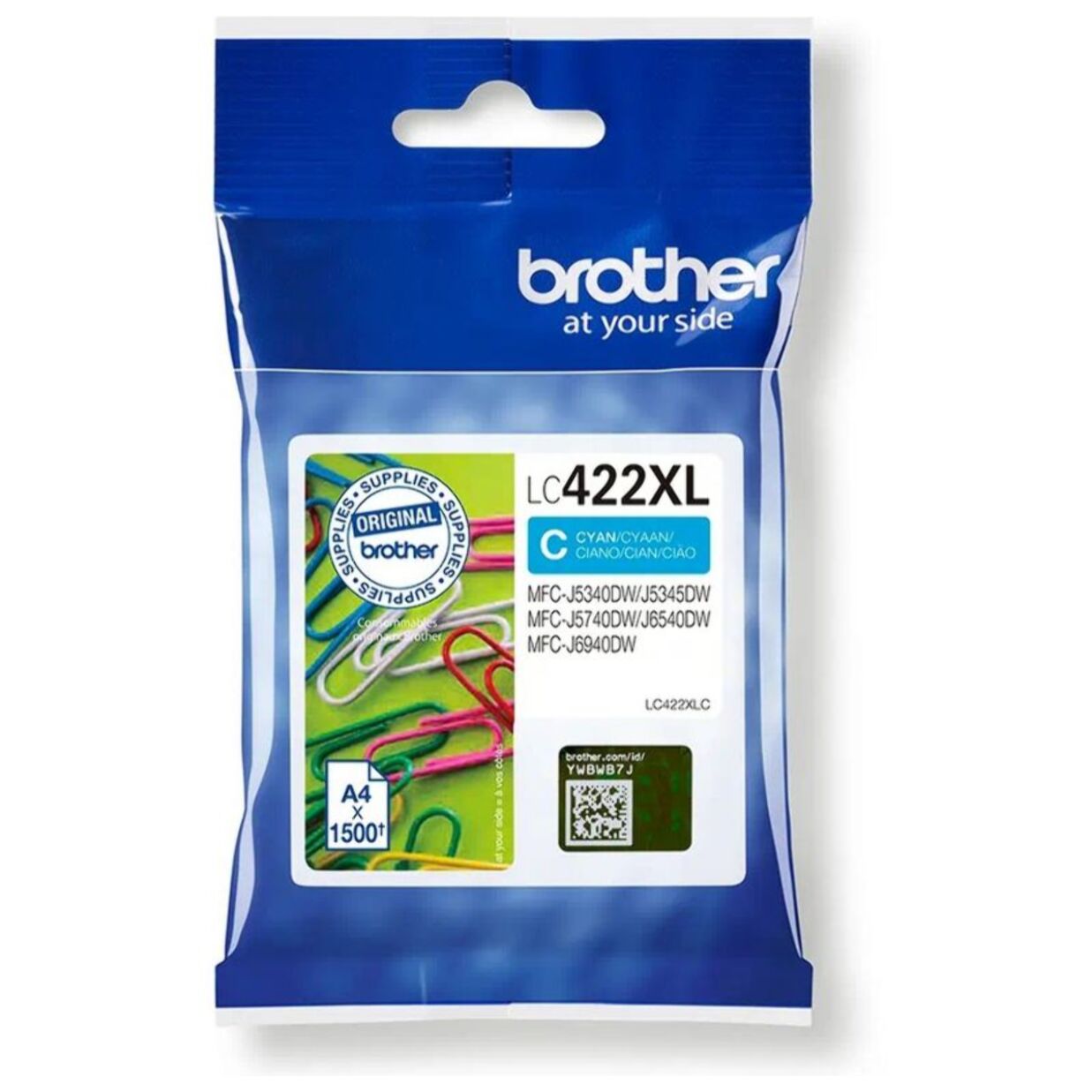 Cartouche d'encre BROTHER Originale LC422 XL Cyan Haute Capacité - LC422XLC