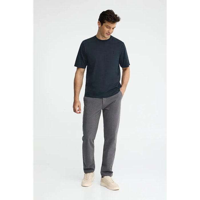 Camiseta azul marino de corte holgado y cuello redondo con logo Rigby Go