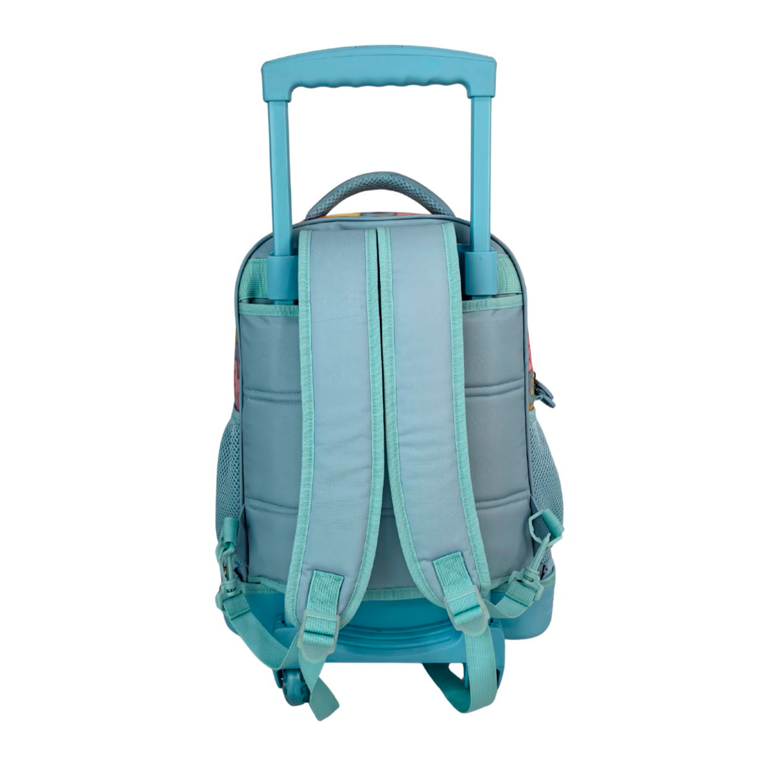 Trolley Fisso Compatto Doppio Corpo Grande Capacità Blin Blin Faces. Schienale e spallacci regolabili e imbottiti. Con accessorio pom pom.