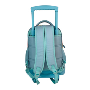 Trolley Fisso Compatto Doppio Corpo Grande Capacità Blin Blin Faces. Schienale e spallacci regolabili e imbottiti. Con accessorio pom pom.