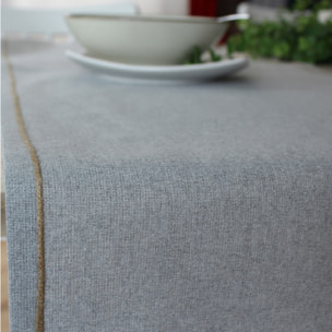 Chemin de table avec feston en jute - Gris