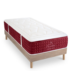Ensemble Matelas Passion mémoire de forme - 32 cm mémoire de forme - 32 cm avec Sommier Couleur Bois | 1 Place