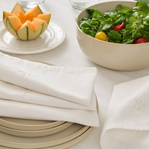 4 serviettes de table Joy 40x40cm blanc