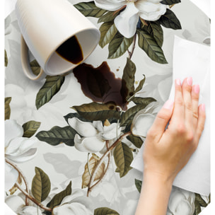 Set de 4 individuales de vinilo CERAMIKO, Magnolias 4u-[Diam] 40 cm