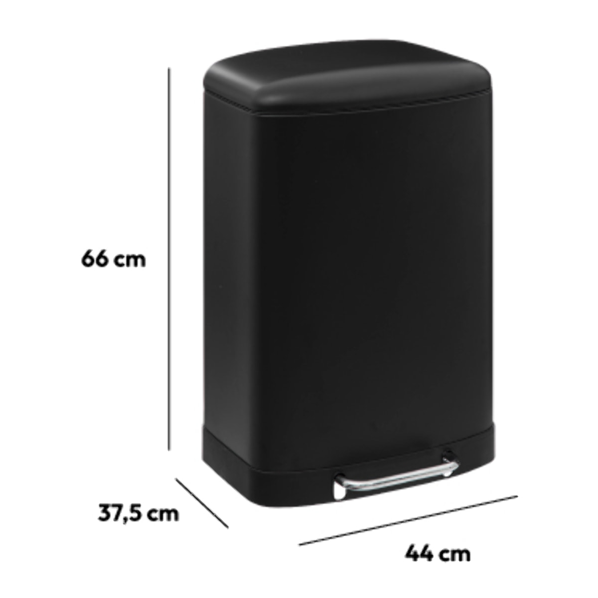 Poubelle à pédale "Ariane" métal 50L noir