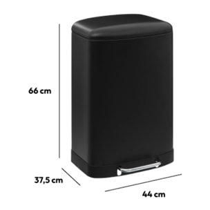 Poubelle à pédale "Ariane" métal 50L noir