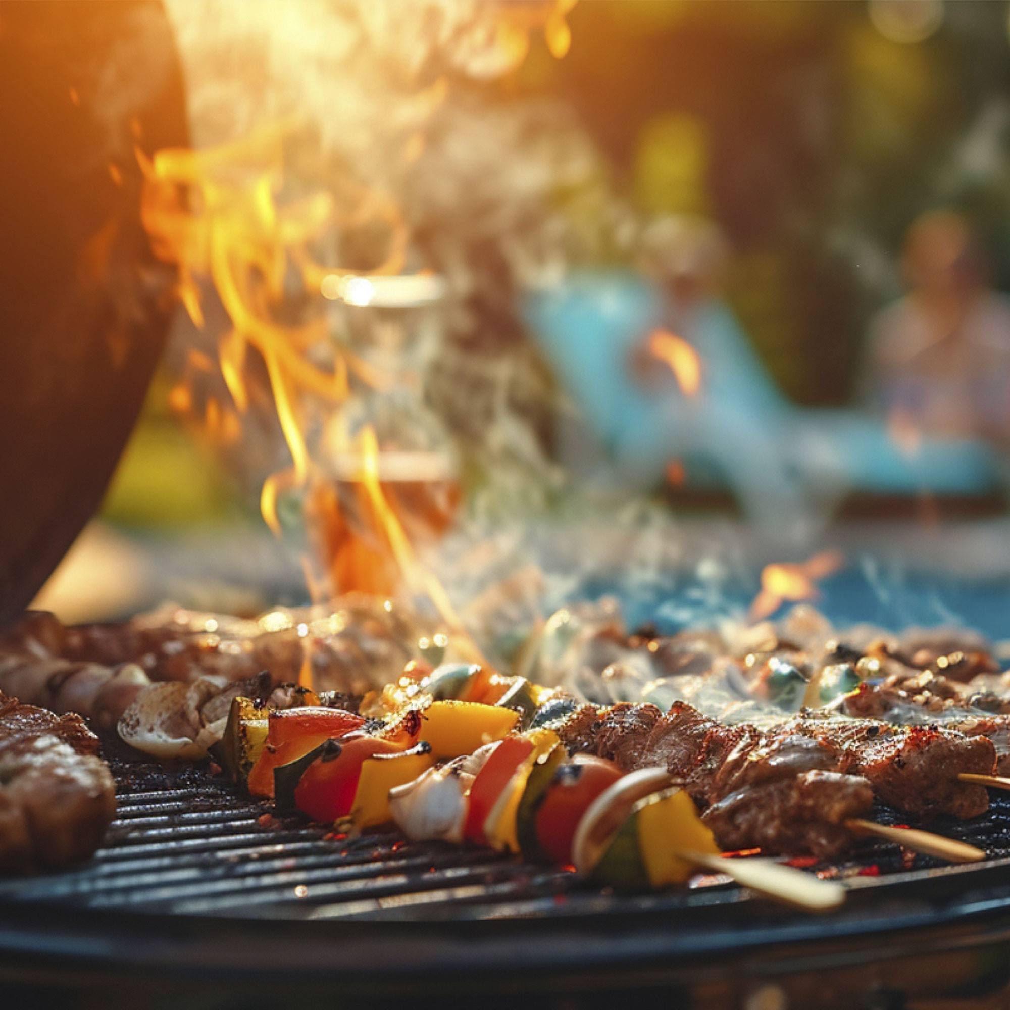 Well home - barbacoa de carbón h.99cm en 4 patas y ruedas