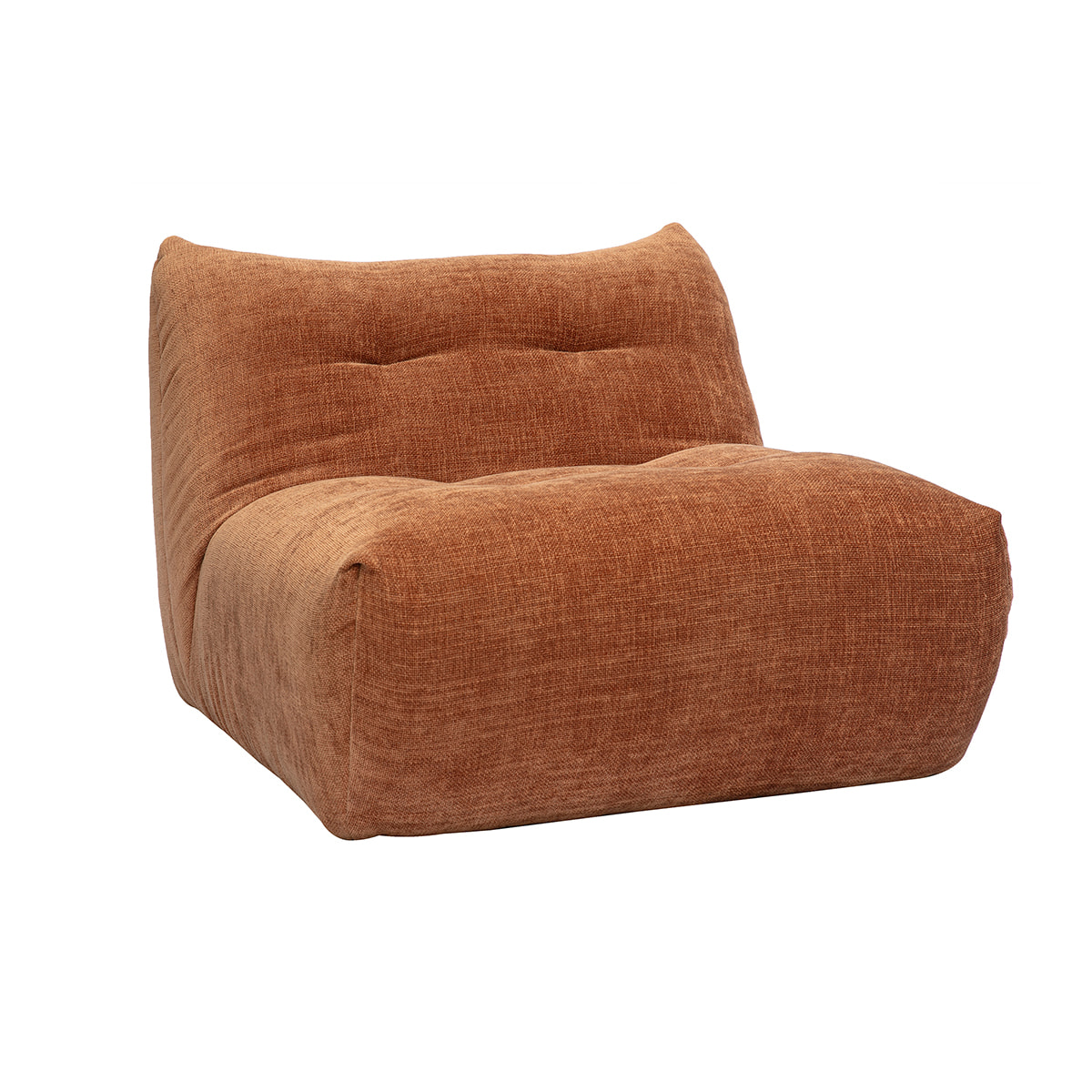 Fauteuil lounge en tissu effet velours texturé terre brûlée BUMPY
