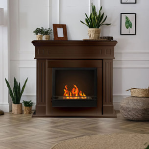 Cambridge - Camino a bioetanolo da terra in legno 110x37xH102 cm, colore marrone
