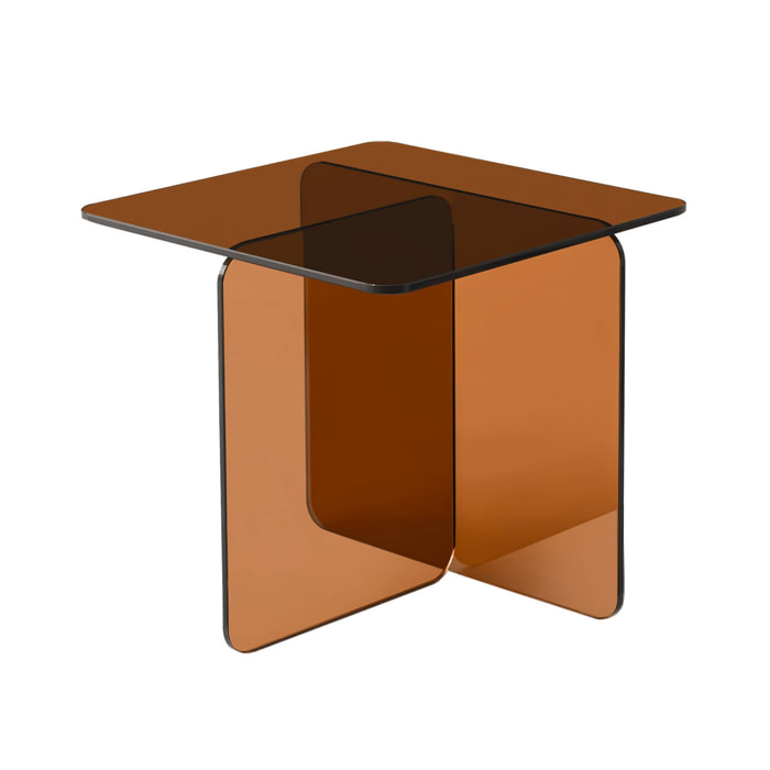 Table basse carrée verre trempé GLINTZ