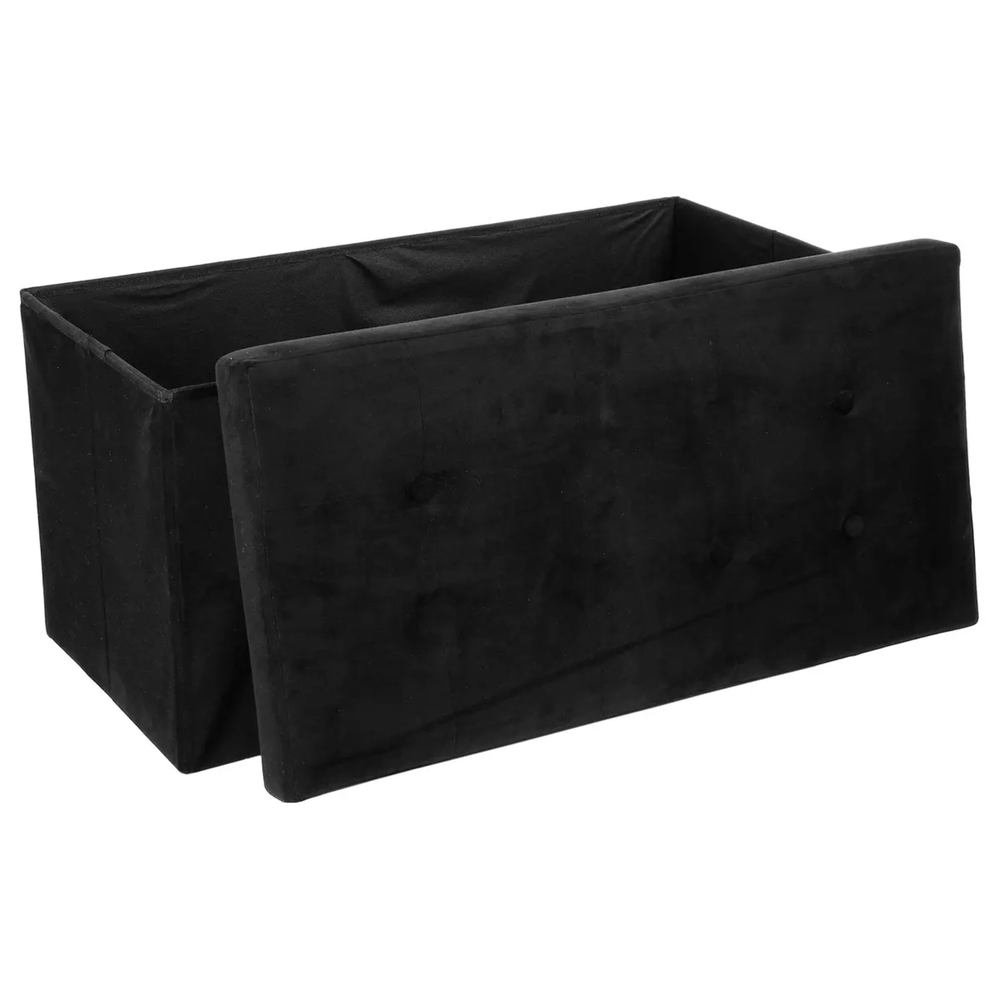 Pouf pliant double "Lysandre" noir effet velours