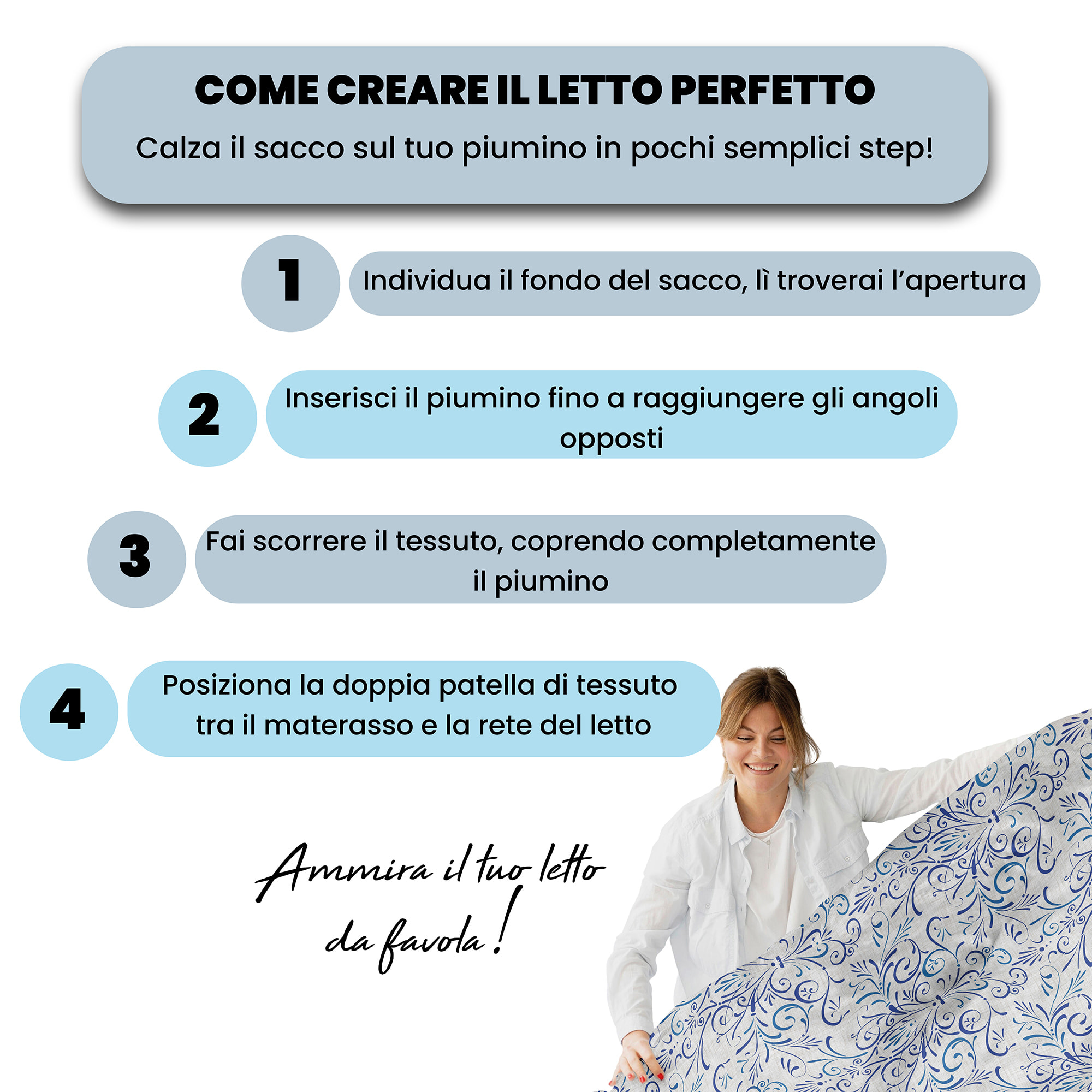COPRIPIUMINO FANTASY, 100% Microfibra, No Stiro - ORNATO TEX