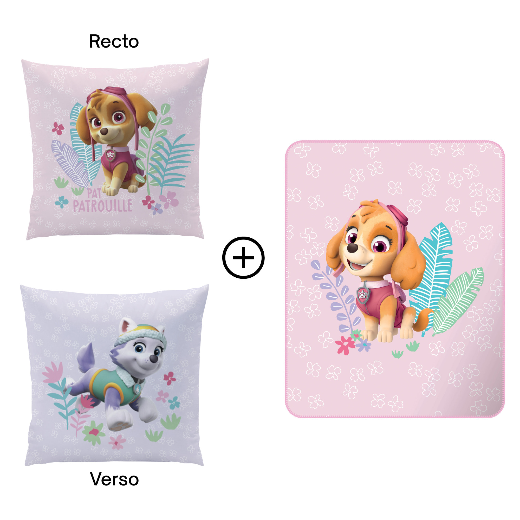 Ensemble Plaid et Coussin, PAT PATROUILLE PARADISE