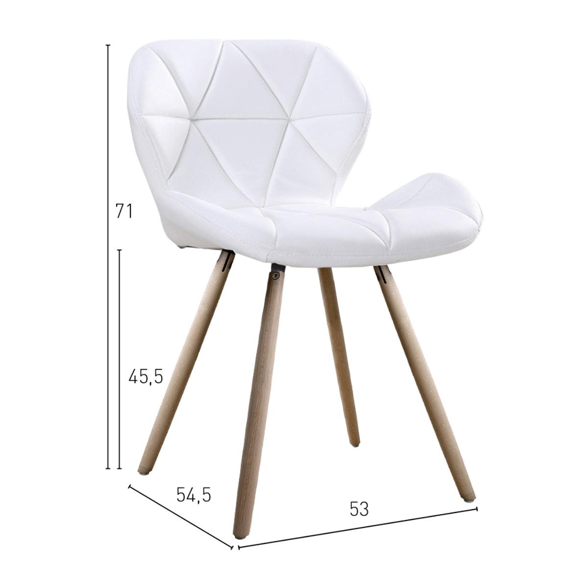 Silla Estocolmo Quilted White