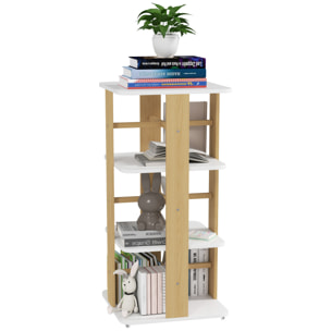 Librería Infantil Estantería para Libros Infantil con Ruedas Estantería Infantil con 3 Estantes para Guarderías Habitación Infantil Blanco y Natural