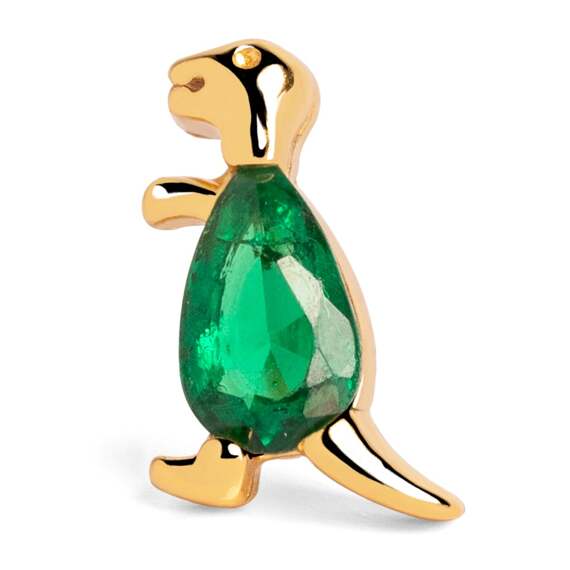 Orecchino singolo Dino T Rex Green Argento Placcato Oro