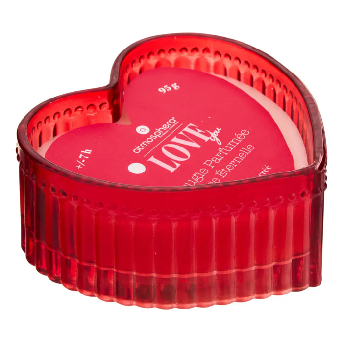 Bougie parfumée 95g Love forme coeur parfum floral